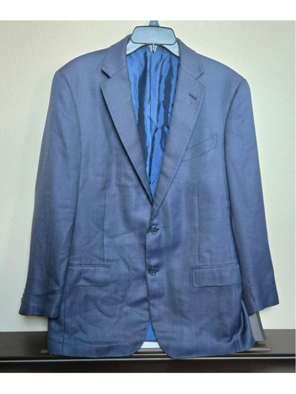 Ermenegildo Zegna Electric Blue Black Wool Blazer Italy 52R US42R